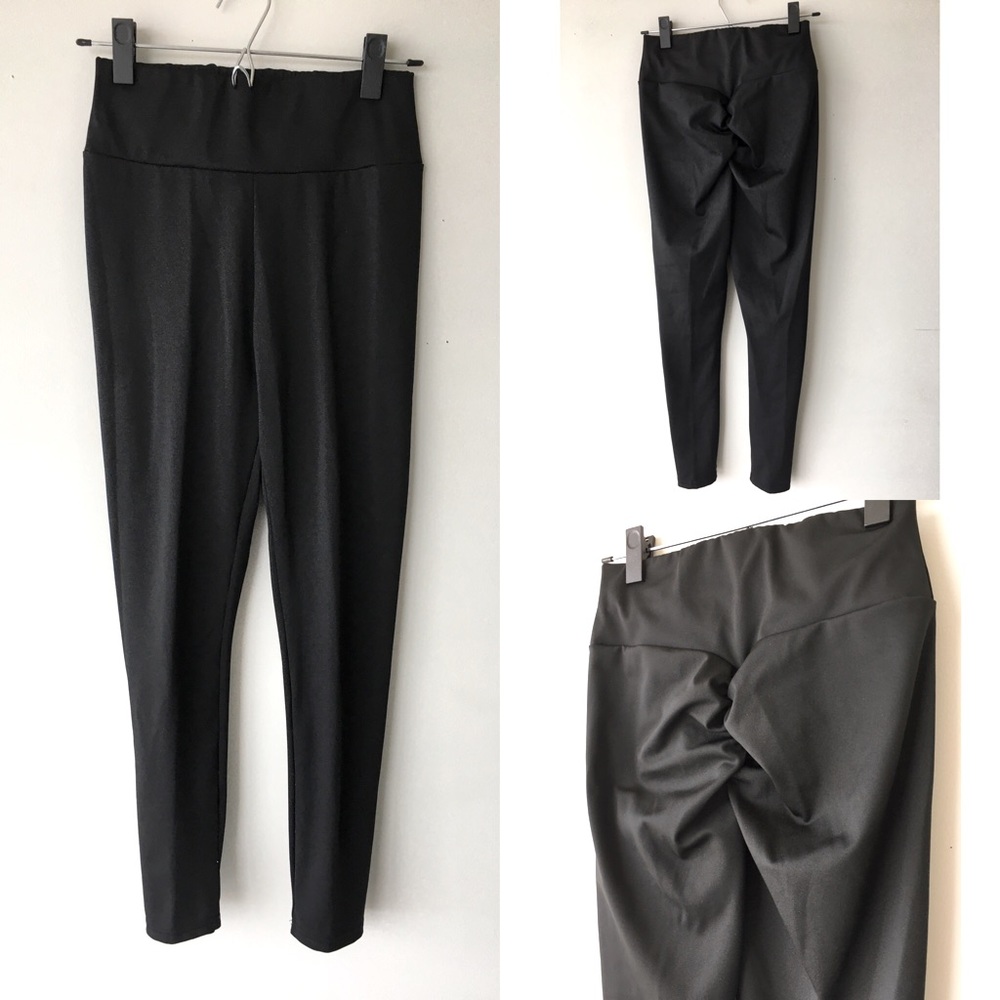 High waist  Black leggings butt up effec